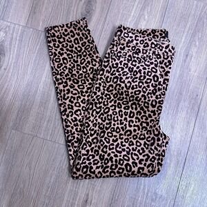 NWT Ann Taylor The Skinny High Waist Highest rise leopard print corduroy Pants 8